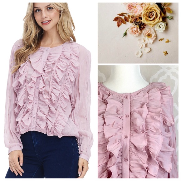 *CLEARANCE* Romantic Victorian Rose Ruffle Blouse - Picture 7 of 8